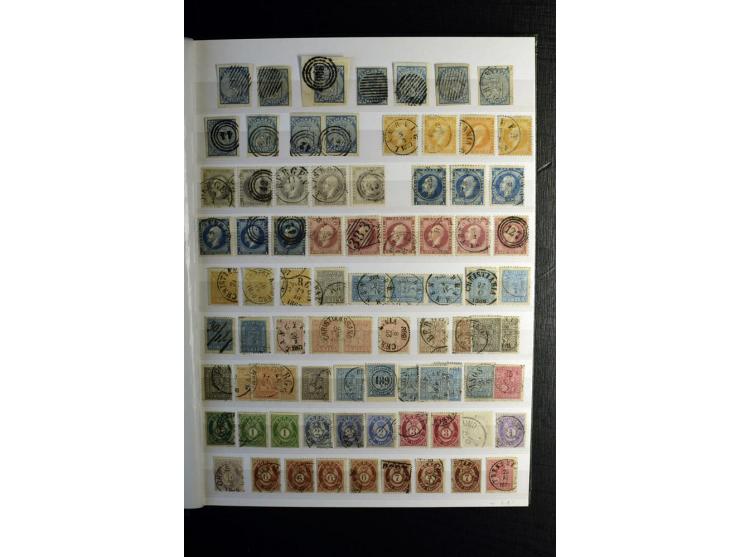 1855/1944, postfrische, ungebrauchte und gestempelte Sammlung mit u.a. Mi.-Nr. 1 (9 und waagerechtes Paar), 2 (4), 6 (3), 7, 
