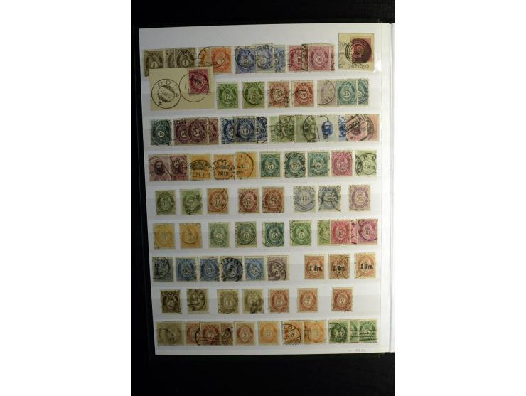1855/1944, postfrische, ungebrauchte und gestempelte Sammlung mit u.a. Mi.-Nr. 1 (9 und waagerechtes Paar), 2 (4), 6 (3), 7, 