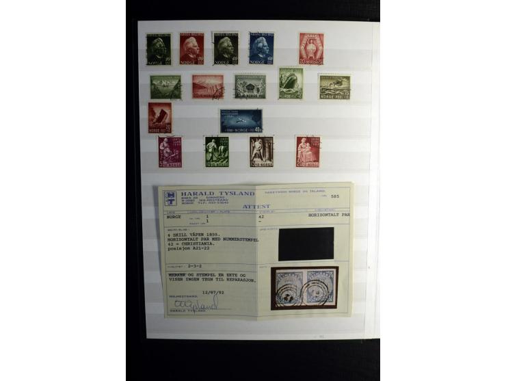 1855/1944, postfrische, ungebrauchte und gestempelte Sammlung mit u.a. Mi.-Nr. 1 (9 und waagerechtes Paar), 2 (4), 6 (3), 7, 