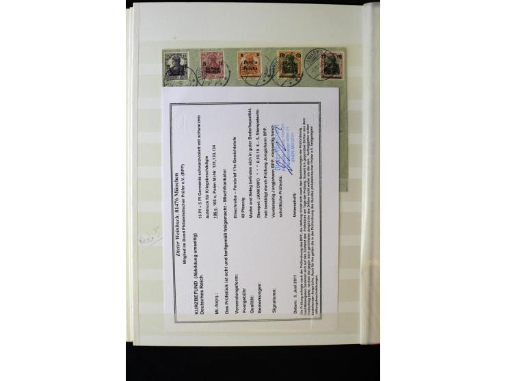 1918/1920, interessante Sammlung der Germania-Aufdruckmarken in Polen mit u.a. Deutsche Post in Polen mit einigen Belegen Sta