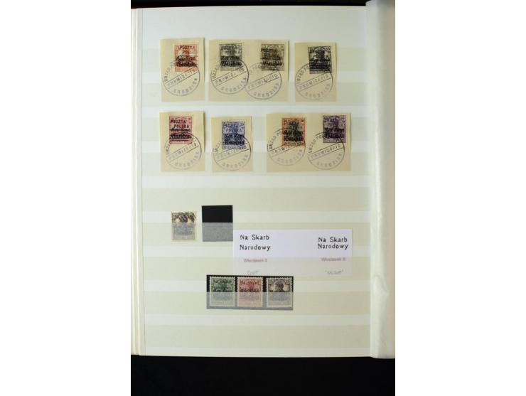 1918/1920, interessante Sammlung der Germania-Aufdruckmarken in Polen mit u.a. Deutsche Post in Polen mit einigen Belegen Sta