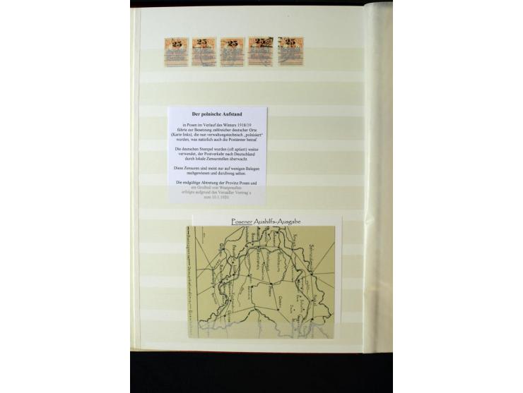 1918/1920, interessante Sammlung der Germania-Aufdruckmarken in Polen mit u.a. Deutsche Post in Polen mit einigen Belegen Sta