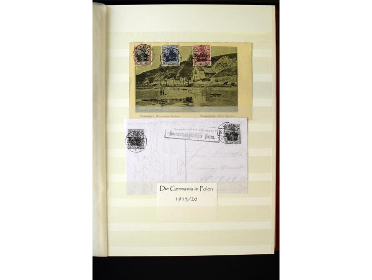 1918/1920, interessante Sammlung der Germania-Aufdruckmarken in Polen mit u.a. Deutsche Post in Polen mit einigen Belegen Sta