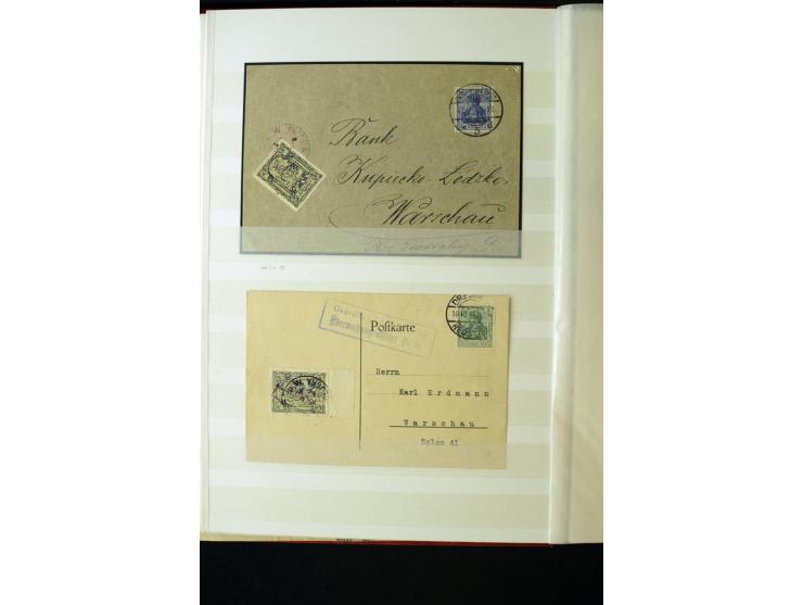 1918/1920, interessante Sammlung der Germania-Aufdruckmarken in Polen mit u.a. Deutsche Post in Polen mit einigen Belegen Sta