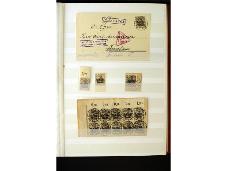 1918/1920, interessante Sammlung der Germania-Aufdruckmarken in Polen mit u.a. Deutsche Post in Polen mit einigen Belegen Sta