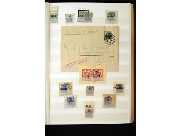 1918/1920, interessante Sammlung der Germania-Aufdruckmarken in Polen mit u.a. Deutsche Post in Polen mit einigen Belegen Sta