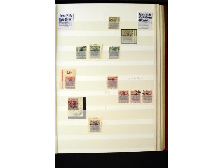 1918/1920, interessante Sammlung der Germania-Aufdruckmarken in Polen mit u.a. Deutsche Post in Polen mit einigen Belegen Sta