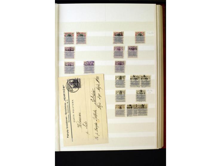 1918/1920, interessante Sammlung der Germania-Aufdruckmarken in Polen mit u.a. Deutsche Post in Polen mit einigen Belegen Sta