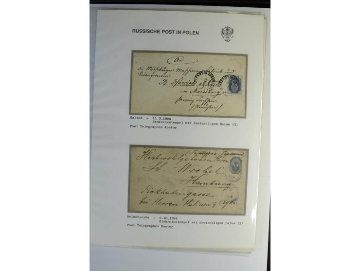 RUSSISCHE POST IN POLEN: 1839/1913, sehr interessante Sammlung mit über 90 Briefen und Karten ab Vorphila, dabei verschiedene