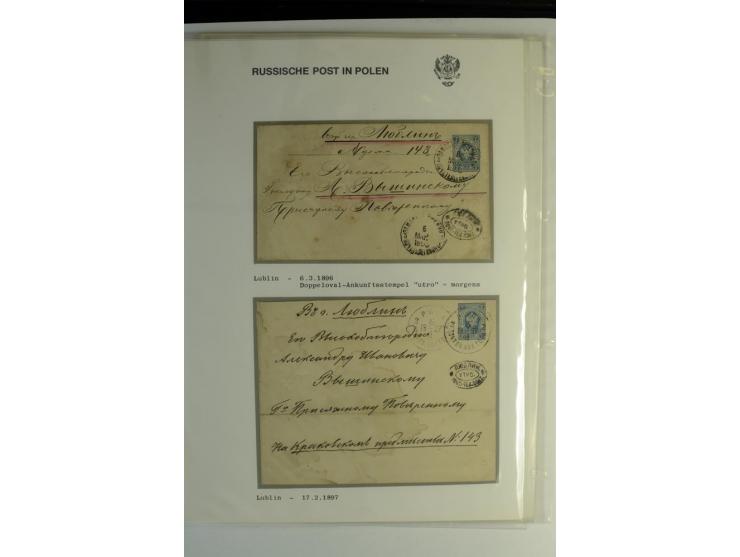 RUSSISCHE POST IN POLEN: 1839/1913, sehr interessante Sammlung mit über 90 Briefen und Karten ab Vorphila, dabei verschiedene