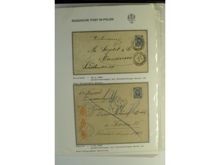 RUSSISCHE POST IN POLEN: 1839/1913, sehr interessante Sammlung mit über 90 Briefen und Karten ab Vorphila, dabei verschiedene