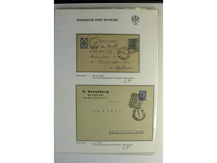 RUSSISCHE POST IN POLEN: 1839/1913, sehr interessante Sammlung mit über 90 Briefen und Karten ab Vorphila, dabei verschiedene