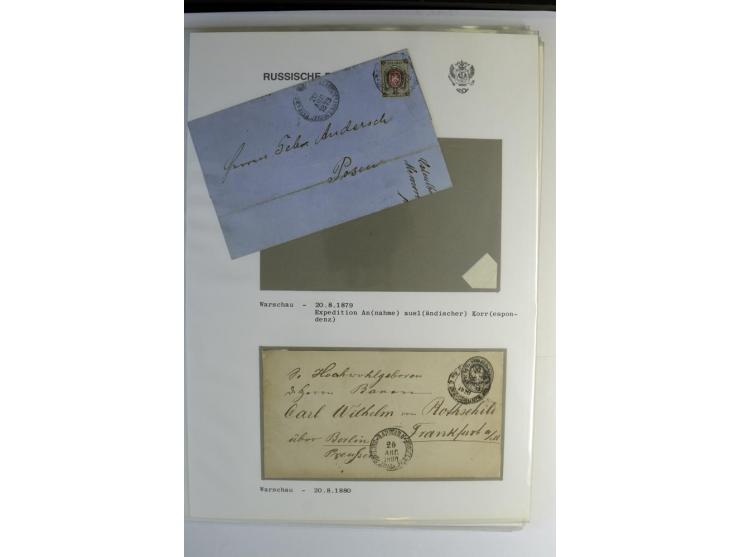 RUSSISCHE POST IN POLEN: 1839/1913, sehr interessante Sammlung mit über 90 Briefen und Karten ab Vorphila, dabei verschiedene