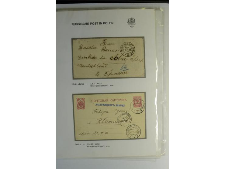 RUSSISCHE POST IN POLEN: 1839/1913, sehr interessante Sammlung mit über 90 Briefen und Karten ab Vorphila, dabei verschiedene