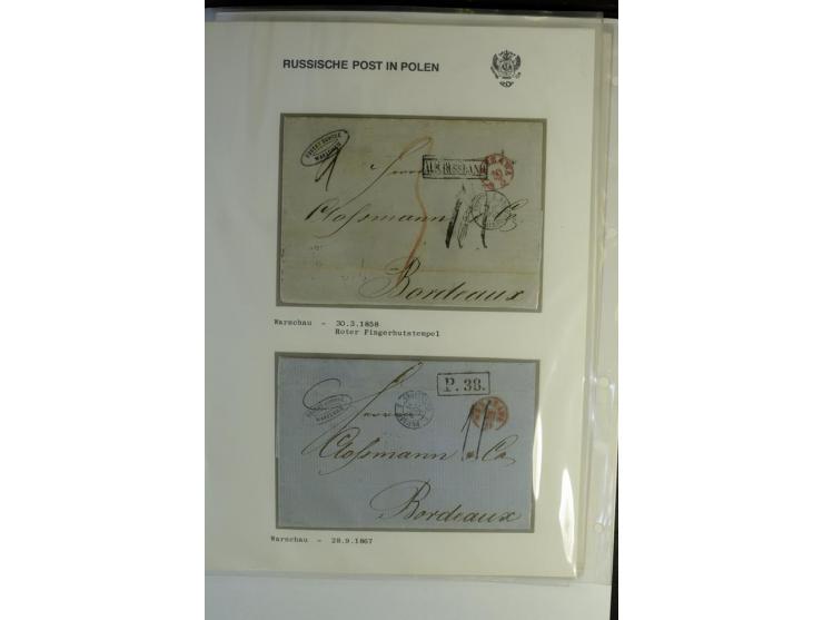 RUSSISCHE POST IN POLEN: 1839/1913, sehr interessante Sammlung mit über 90 Briefen und Karten ab Vorphila, dabei verschiedene