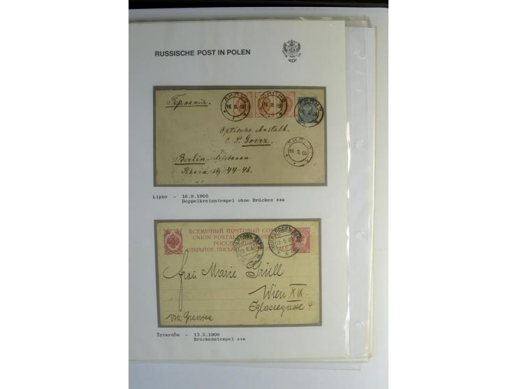 RUSSISCHE POST IN POLEN: 1839/1913, sehr interessante Sammlung mit über 90 Briefen und Karten ab Vorphila, dabei verschiedene