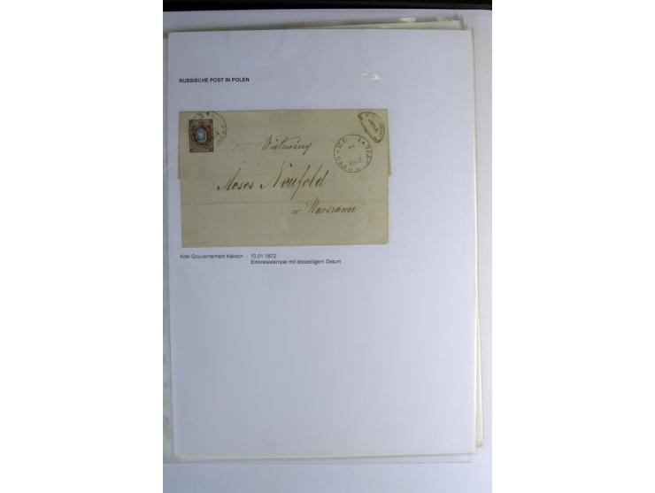 RUSSISCHE POST IN POLEN: 1839/1913, sehr interessante Sammlung mit über 90 Briefen und Karten ab Vorphila, dabei verschiedene