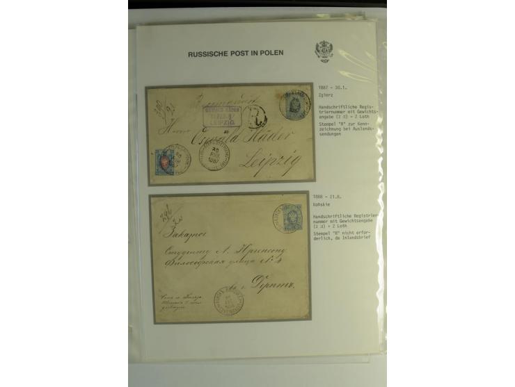 RUSSISCHE POST IN POLEN: 1839/1913, sehr interessante Sammlung mit über 90 Briefen und Karten ab Vorphila, dabei verschiedene