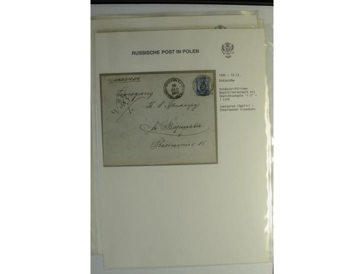 RUSSISCHE POST IN POLEN: 1839/1913, sehr interessante Sammlung mit über 90 Briefen und Karten ab Vorphila, dabei verschiedene