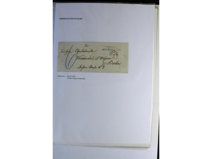 RUSSISCHE POST IN POLEN: 1839/1913, sehr interessante Sammlung mit über 90 Briefen und Karten ab Vorphila, dabei verschiedene
