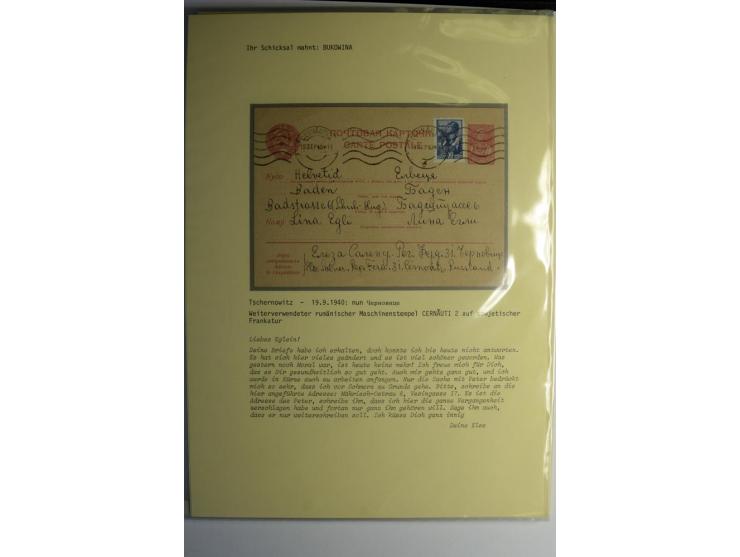 IHR SCHICKSAL MAHNT: Hochinteressante Sammlung von über 150 Briefen und Karten, dabei Belege aus der Bukowina, Polen, Galizie