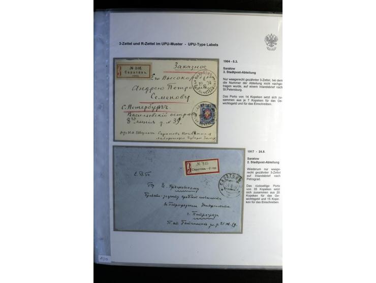 1901/17, umfangreiche Sammlung R-Briefe, dabei ein Band nur St. Petersburg und Moskau, insgesamt über 250 ausgesuchte Briefe 