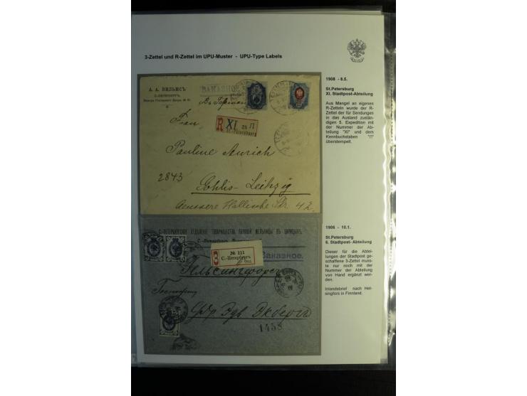 1901/17, umfangreiche Sammlung R-Briefe, dabei ein Band nur St. Petersburg und Moskau, insgesamt über 250 ausgesuchte Briefe 