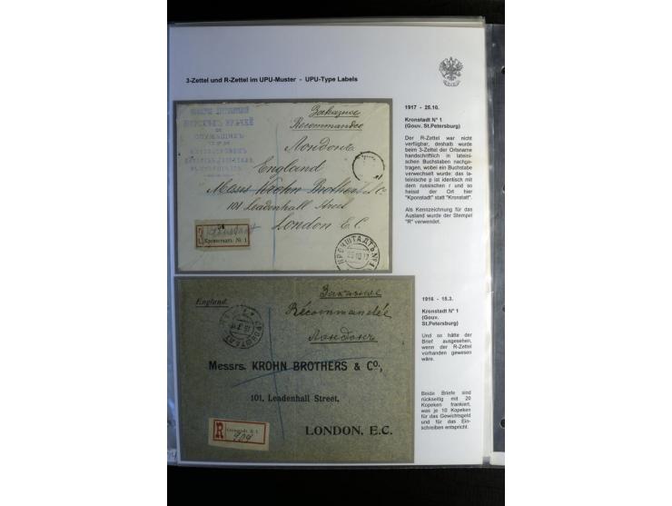 1901/17, umfangreiche Sammlung R-Briefe, dabei ein Band nur St. Petersburg und Moskau, insgesamt über 250 ausgesuchte Briefe 