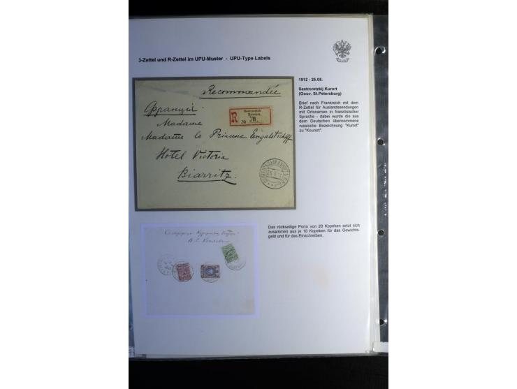 1901/17, umfangreiche Sammlung R-Briefe, dabei ein Band nur St. Petersburg und Moskau, insgesamt über 250 ausgesuchte Briefe 