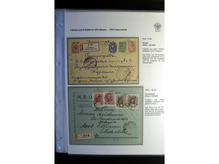 1901/17, umfangreiche Sammlung R-Briefe, dabei ein Band nur St. Petersburg und Moskau, insgesamt über 250 ausgesuchte Briefe 