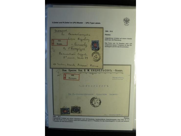 1901/17, umfangreiche Sammlung R-Briefe, dabei ein Band nur St. Petersburg und Moskau, insgesamt über 250 ausgesuchte Briefe 
