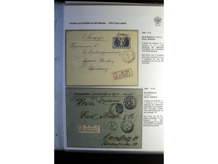1901/17, umfangreiche Sammlung R-Briefe, dabei ein Band nur St. Petersburg und Moskau, insgesamt über 250 ausgesuchte Briefe 
