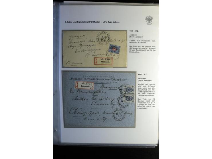 1901/17, umfangreiche Sammlung R-Briefe, dabei ein Band nur St. Petersburg und Moskau, insgesamt über 250 ausgesuchte Briefe 