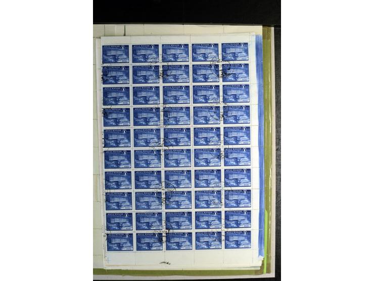 1946/49, gestempelte Partie Bogen(teile), dabei Mi.-Nr. 1288-89, 1290-91, 1295-96, 1309-10, 1311-13, 1316-170, 1327, 1343-44 