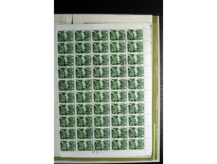 1946/49, gestempelte Partie Bogen(teile), dabei Mi.-Nr. 1288-89, 1290-91, 1295-96, 1309-10, 1311-13, 1316-170, 1327, 1343-44 