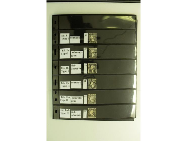 1850/67, Isabella, spezialisierte gestempelte Sammlung mit verschiedenen Farben bzw. Typen nach Edifil gesammelt, insgesamt s
