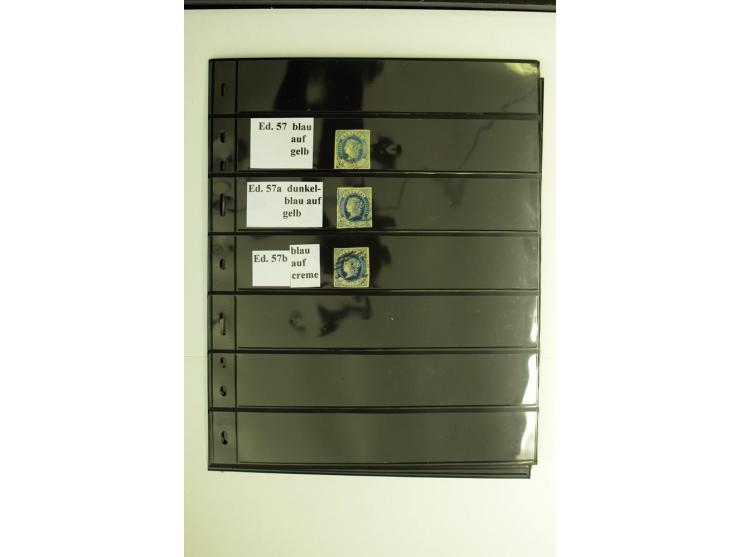 1850/67, Isabella, spezialisierte gestempelte Sammlung mit verschiedenen Farben bzw. Typen nach Edifil gesammelt, insgesamt s