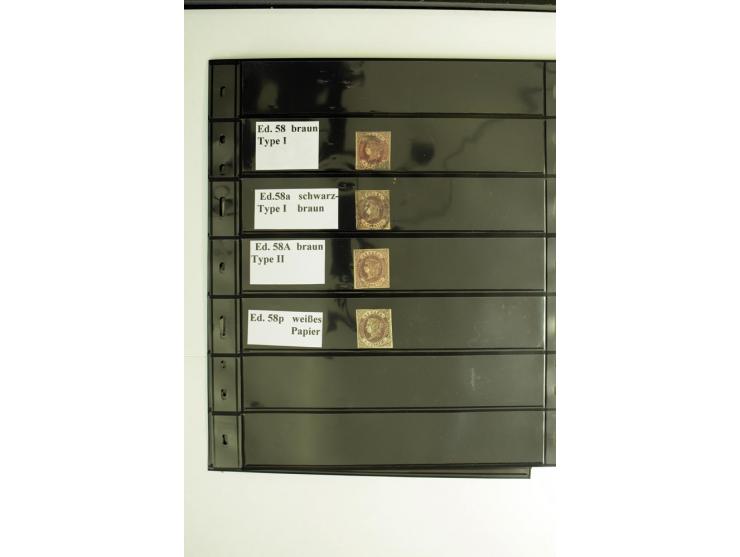 1850/67, Isabella, spezialisierte gestempelte Sammlung mit verschiedenen Farben bzw. Typen nach Edifil gesammelt, insgesamt s