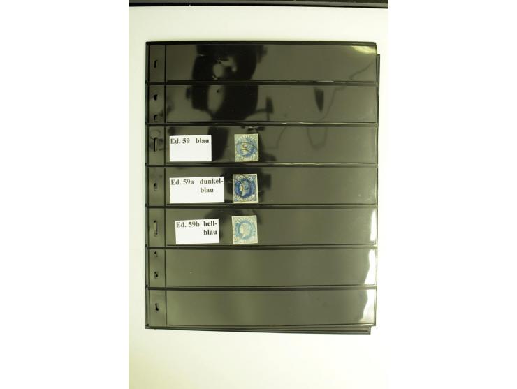1850/67, Isabella, spezialisierte gestempelte Sammlung mit verschiedenen Farben bzw. Typen nach Edifil gesammelt, insgesamt s