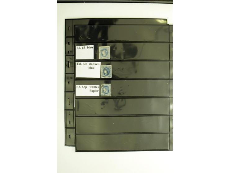 1850/67, Isabella, spezialisierte gestempelte Sammlung mit verschiedenen Farben bzw. Typen nach Edifil gesammelt, insgesamt s