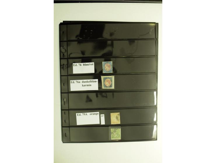 1850/67, Isabella, spezialisierte gestempelte Sammlung mit verschiedenen Farben bzw. Typen nach Edifil gesammelt, insgesamt s