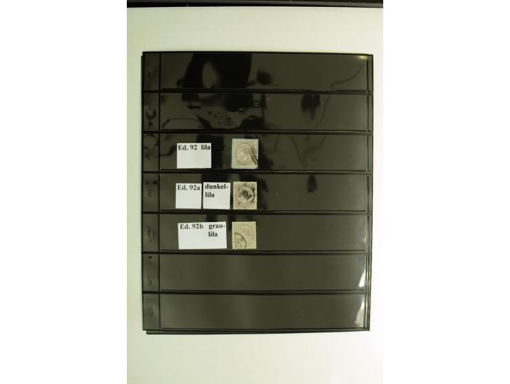 1850/67, Isabella, spezialisierte gestempelte Sammlung mit verschiedenen Farben bzw. Typen nach Edifil gesammelt, insgesamt s