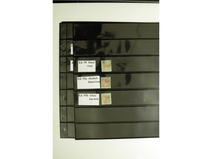 1850/67, Isabella, spezialisierte gestempelte Sammlung mit verschiedenen Farben bzw. Typen nach Edifil gesammelt, insgesamt s