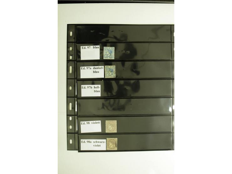 1850/67, Isabella, spezialisierte gestempelte Sammlung mit verschiedenen Farben bzw. Typen nach Edifil gesammelt, insgesamt s