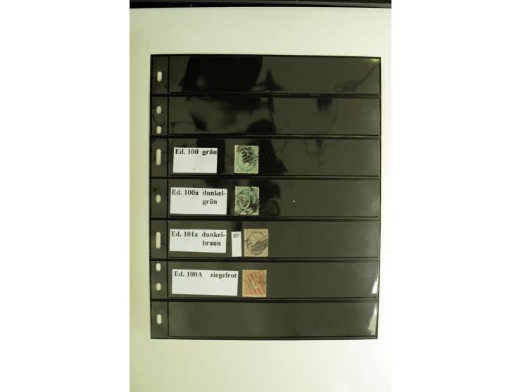 1850/67, Isabella, spezialisierte gestempelte Sammlung mit verschiedenen Farben bzw. Typen nach Edifil gesammelt, insgesamt s