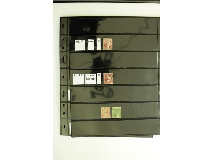 1850/67, Isabella, spezialisierte gestempelte Sammlung mit verschiedenen Farben bzw. Typen nach Edifil gesammelt, insgesamt s
