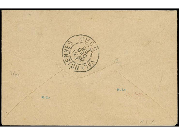 3.a on 30c. brown and 4a. on 40c. on chamois tied by cds. "ZANZIBAR 8 DEC 96" to registered postal stationery envelope ½a. on