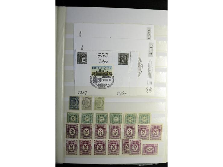 1850/1990 (ca.), postfrische, ungebrauchte und gestempelte Partie mit einer Vielzahl guter Werte, Sätze und Blocks, dabei u.a