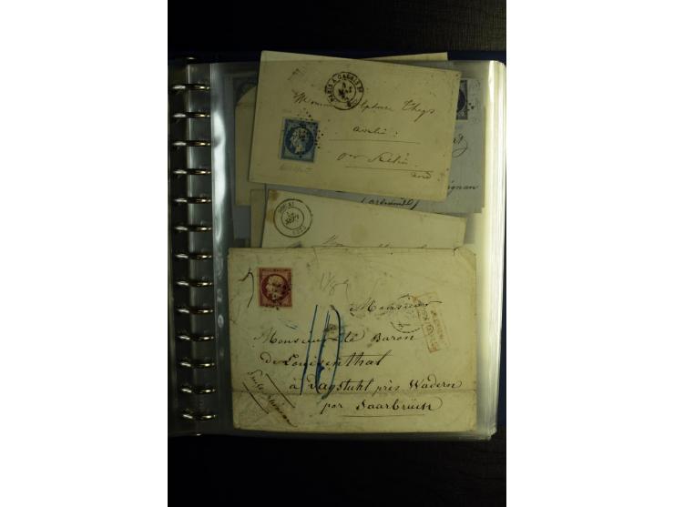 1850/1880, sehr interessanter Sammlungsposten mit ca. 250 Briefen und Ganzsachen von Belgien bis Schweiz mit vielen besseren 