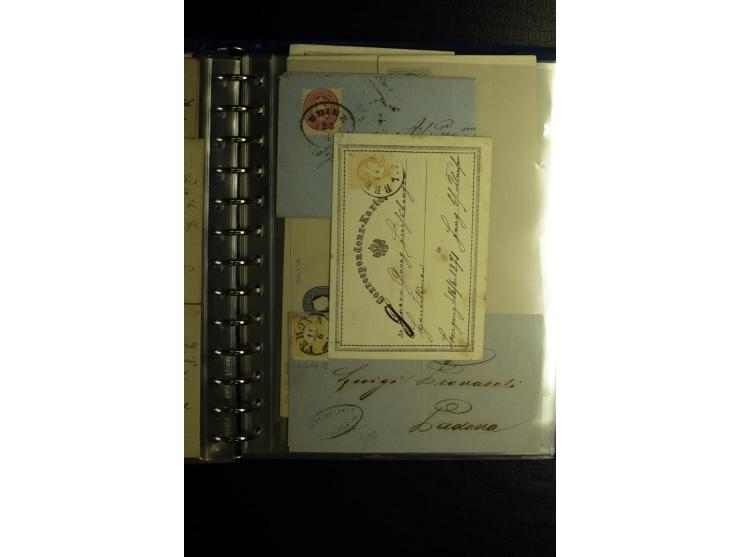 1850/1880, sehr interessanter Sammlungsposten mit ca. 250 Briefen und Ganzsachen von Belgien bis Schweiz mit vielen besseren 